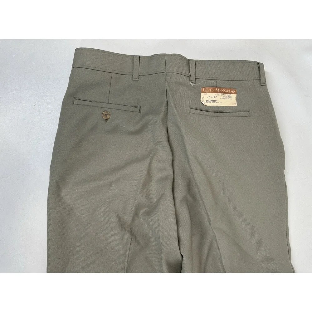 Levis Pants Mens‎ Size 34x33 Beige Action Slacks Pants NWT Vintage Sta-prest